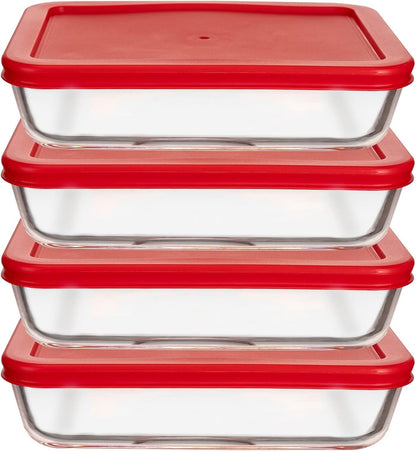 Bovado Glass Bakeware Set + Bpa-Free Lids (1QT + 2.2QT + 3QT) | 3 Baking Dishes + Lids | Premium Rectangular Glass Baking Dishes for Casseroles, Lasagna, Leftovers & Cooking | Essential Kitchen Items