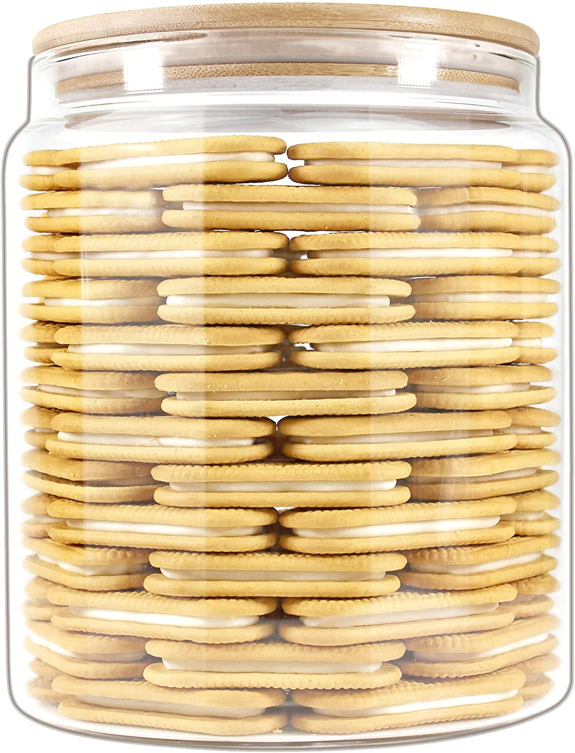 Glass Jars with Bamboo Lids (52Oz in 3 Pack), Glass Food Jars and Canisters Sets, Glass Food Storage Jars with Airtight Lids, Large Glass Canisters with Lids, Glass Pantry Jars