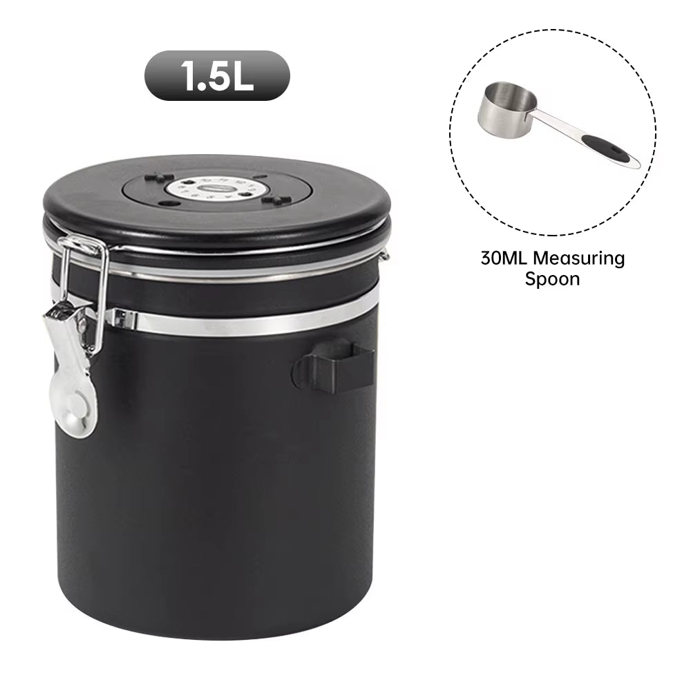 Large Capacity Coffee Storage Container Stainless Steel Coffee Bean Can Sealing Coffee Filling Food Storage Container