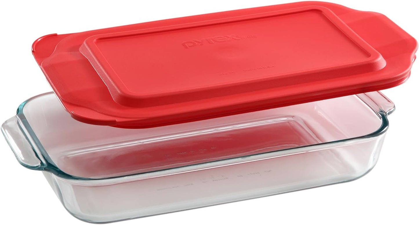 Easy Grab 4-Pack Glass Baking Dish Set (2QT, 3QT) & Food Storage Set (1 Cup) with Bpa-Free Lids, Bakeware and Food Storage Set Combo, Dishwasher, Microwave, Freezer & Pre-Heated Oven Safe