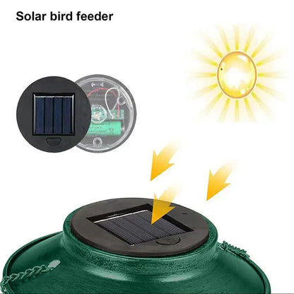 Sunlight Serenade: Solar-Powered Hanging Bird Feeder with Lantern - Universal Found