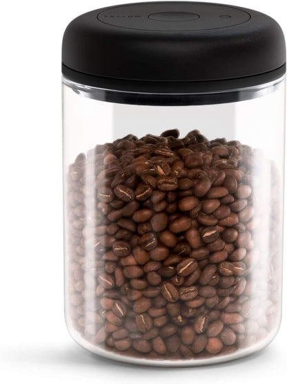 Atmos Vacuum Coffee Canister & Food Storage Container - 1.2 Liter Canister Holds up to 16 Oz of Coffee Beans - Airtight Food Storage Containers - Coffee Containers - 1.2 Liter - Matte White