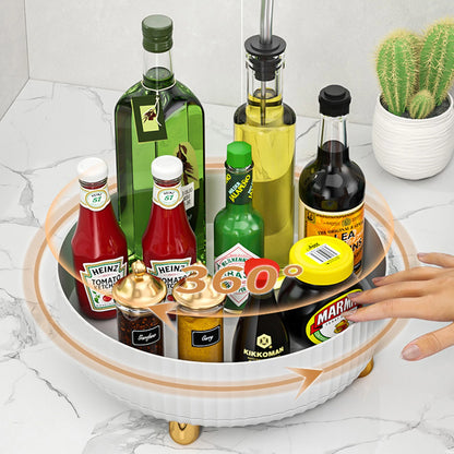 NEW 360 Rotation Non-Skid Spice Rack Pantry Cabinet Turntable with Wide Base Storage Bin Rotating Organizer for Kitchen Bathroom