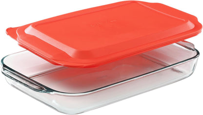 Easy Grab 4-Pack Glass Baking Dish Set (2QT, 3QT) & Food Storage Set (1 Cup) with Bpa-Free Lids, Bakeware and Food Storage Set Combo, Dishwasher, Microwave, Freezer & Pre-Heated Oven Safe