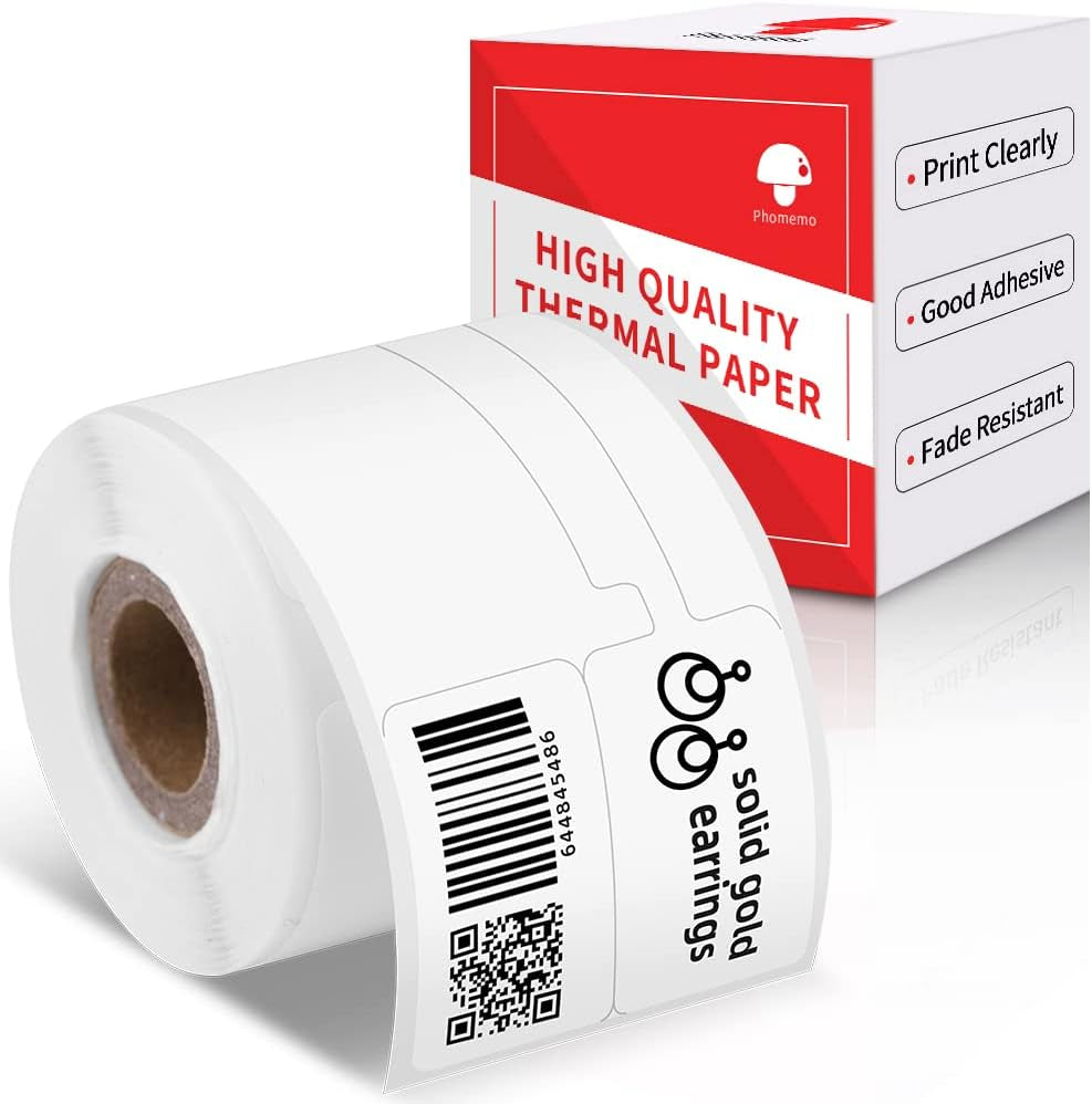 Label Maker Paper,  M110 Labels for Small Business, Multi-Purpose White Thermal Paper for  M110 M120 M221 M200 M220 Printer, Black on White, 1.97"X3.15"(50X80Mm), 100Labels/Roll