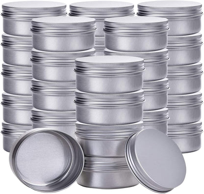 1 Ounce Aluminum Tin Jar Refillable Containers 30Ml Aluminum Screw Lid round Tin Container Bottle for Cosmetic,Lip Balm, Cream, 12 Pack.