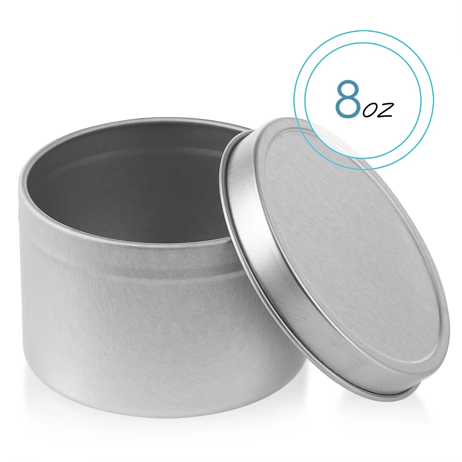 Metal round Candle Tins with Lids 8 Oz, Candle Containers for Candle Making with Custom Sticker for Lids - 24 Pack