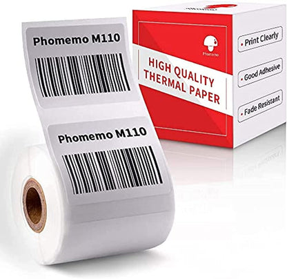 Label Maker Paper,  M110 Labels for Small Business, Multi-Purpose White Thermal Paper for  M110 M120 M221 M200 M220 Printer, Black on White, 1.97"X3.15"(50X80Mm), 100Labels/Roll