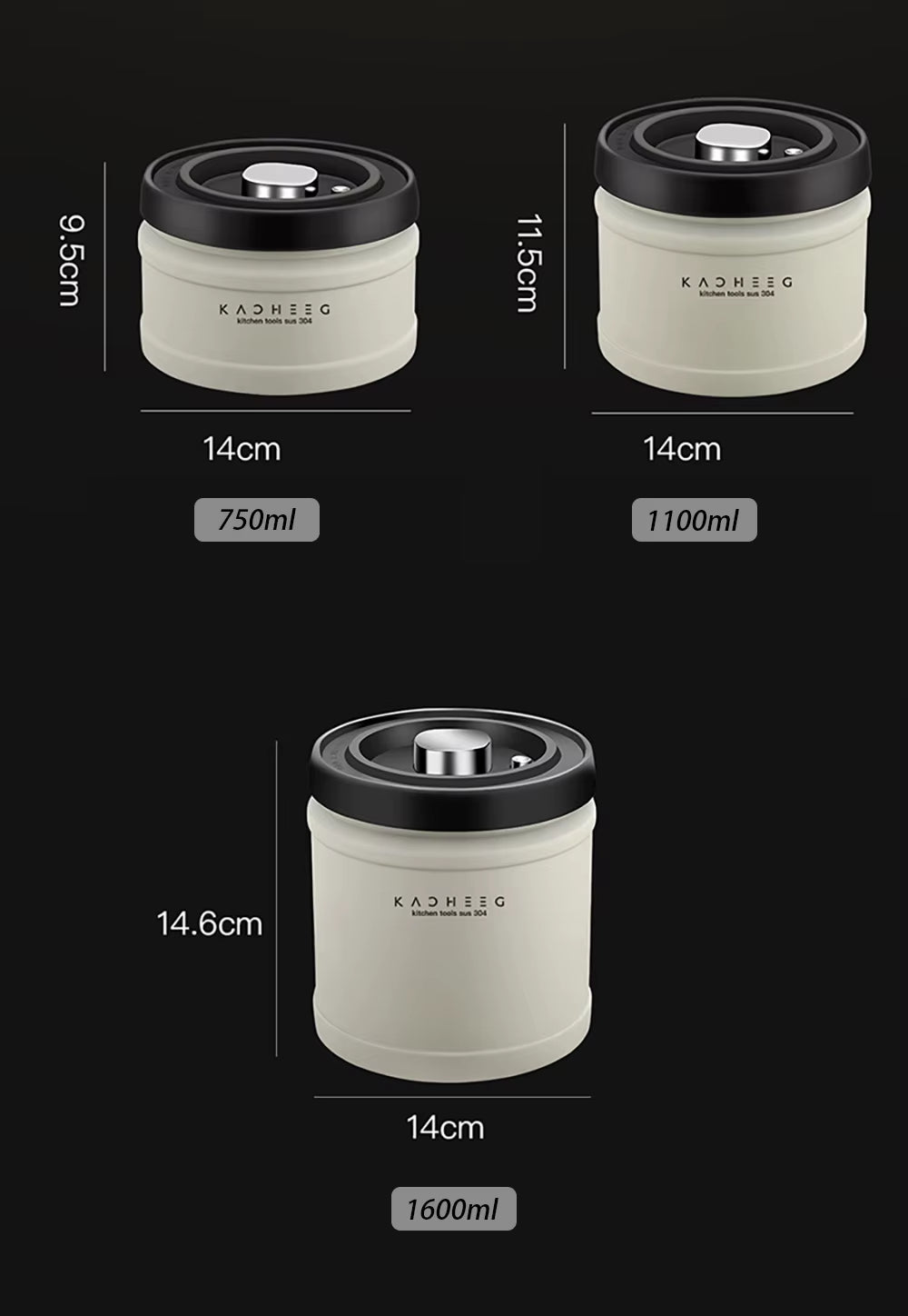 Coffee Canister Airtight Stainless Steel Coffee Container Coffee Bean Storage Container with CO2 Release Valve, Food Storage