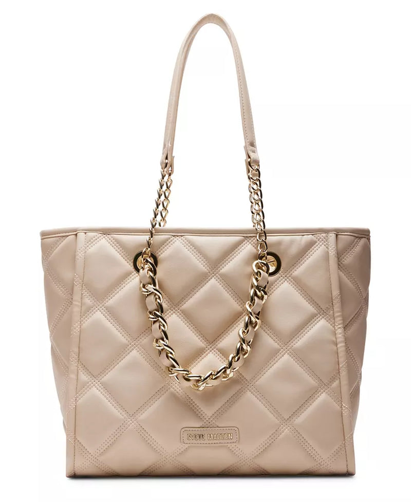 Katt Faux Leather Quilted Tote with Pouch