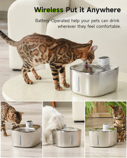 Aqua Oasis:  Cordless 4L Water Fountain for Happy & Hydrated Pets - Universal Found