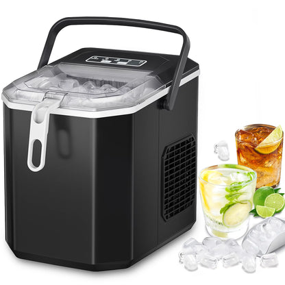 Countertop Ice Maker, 26Lbs/Day, 2 Ice Sizes(S/L), Self-Cleaning W/ Ice Scoop and Basket, Handheld Ice Maker, Green