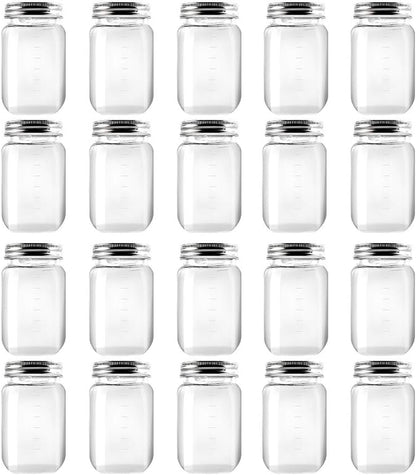 16 Ounce Clear Plastic Jars with Black Lids - Refillable round Clear Containers Clear Jars Storage Containers for Kitchen & Household Storage - BPA Free (10 Pack)