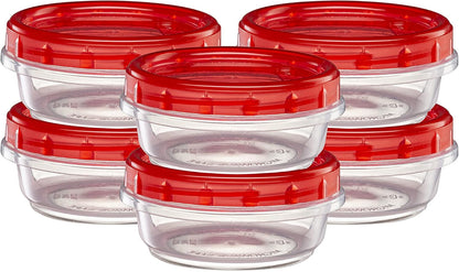 (32 Ounce 10 Pack) Twist Cap Containers Clear Bottom with Red Top Screw on Lids Twist Top Food Storage Freezer Containers