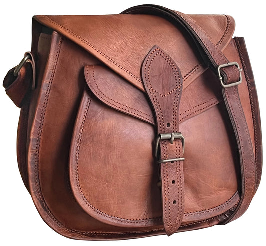 Women Leather Handbag 11" Fashion Crossbody Sling Bag Ladies Purse Travel Tote Satchel Hobo Shoulder Messenger Bag Vintage Gift by