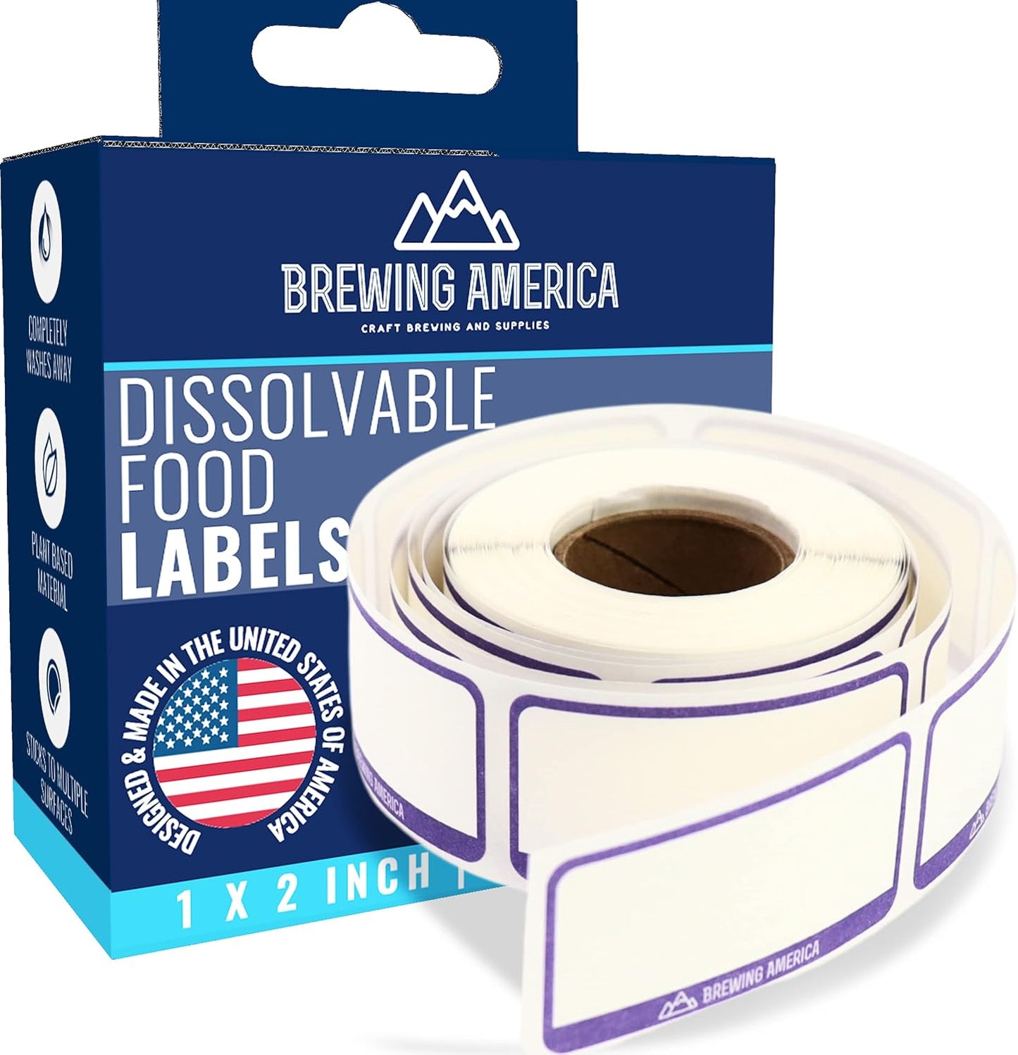 Dissolvable Food Labels for Canning, Pantry, Food Containers, and Mason Jar Food Prep Storage and Organization - Made in USA - Completely Washes Away -250 Labels - 2 Inch round - Mason Jar Labels