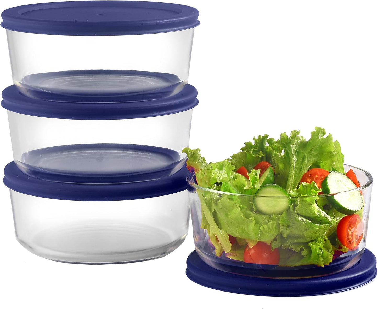 Bovado Glass Bakeware Set + Bpa-Free Lids (1QT + 2.2QT + 3QT) | 3 Baking Dishes + Lids | Premium Rectangular Glass Baking Dishes for Casseroles, Lasagna, Leftovers & Cooking | Essential Kitchen Items