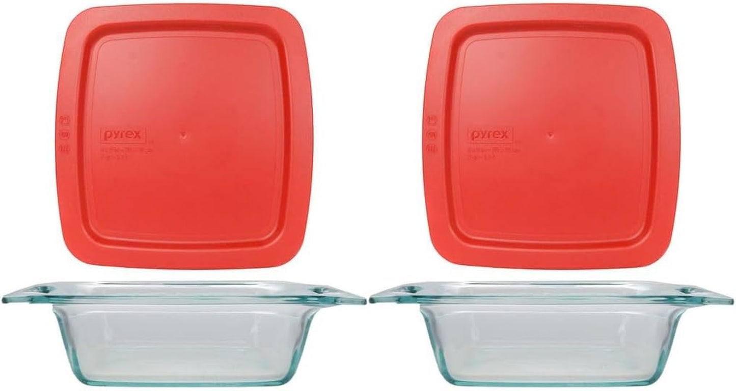 Easy Grab 4-Pack Glass Baking Dish Set (2QT, 3QT) & Food Storage Set (1 Cup) with Bpa-Free Lids, Bakeware and Food Storage Set Combo, Dishwasher, Microwave, Freezer & Pre-Heated Oven Safe