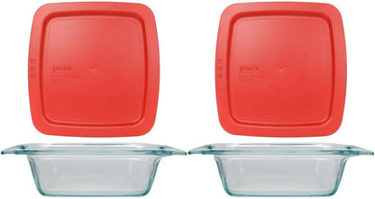 Easy Grab 4-Pack Glass Baking Dish Set (2QT, 3QT) & Food Storage Set (1 Cup) with Bpa-Free Lids, Bakeware and Food Storage Set Combo, Dishwasher, Microwave, Freezer & Pre-Heated Oven Safe