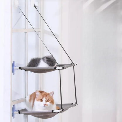 Catnap Castle: 2-in-1 Window Hammock & Tunnel for Feline Fun - Universal Found