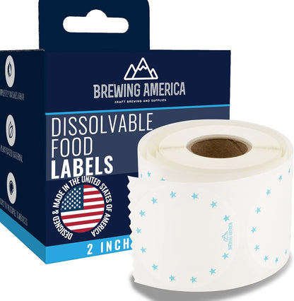 Dissolvable Food Labels for Canning, Pantry, Food Containers, and Mason Jar Food Prep Storage and Organization - Made in USA - Completely Washes Away -250 Labels - 2 Inch round - Mason Jar Labels