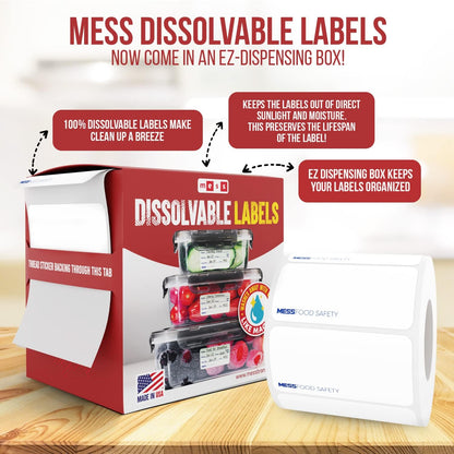 Dissolvable Food Labels for Containers 1X2 Blank Kitchen Labels - Food Storage Labels - Removable Freezer Labels - Dissolvable Labels for Food Containers - Washable Canning Label (500)