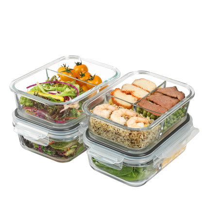 16Pcs Glass Storage Container Set with Lids,  Meal Prep Containers, Airtight Bento Boxes - (Set of 8 Glass Storage Containers 8 Lids and 8 Containers)