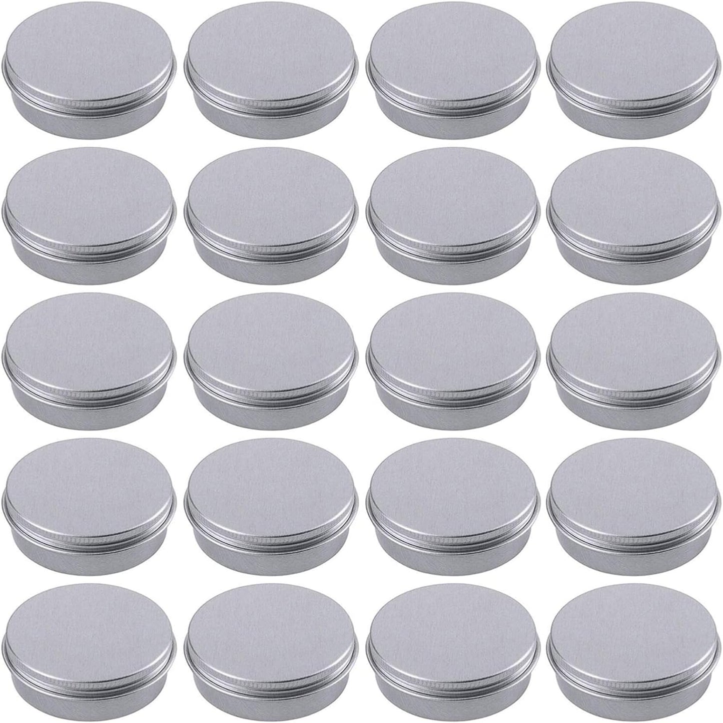 1 Ounce Aluminum Tin Jar Refillable Containers 30Ml Aluminum Screw Lid round Tin Container Bottle for Cosmetic,Lip Balm, Cream, 12 Pack.