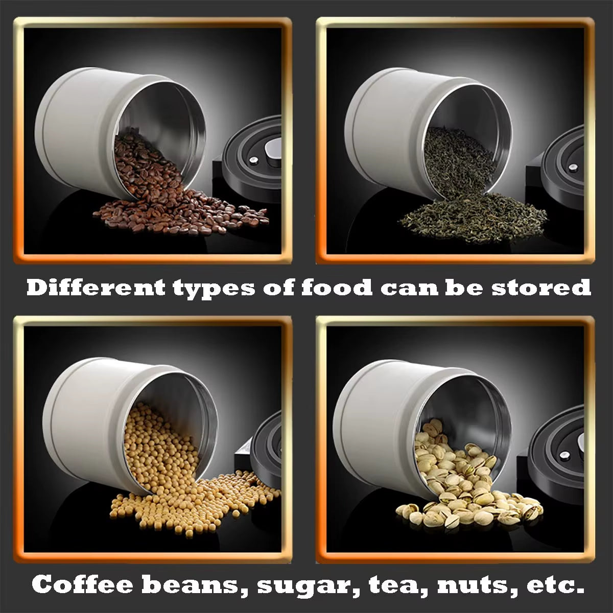 Coffee Canister Airtight Stainless Steel Coffee Container Coffee Bean Storage Container with CO2 Release Valve, Food Storage