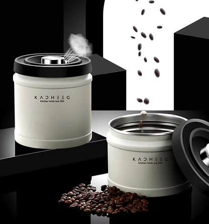 Coffee Canister Airtight Stainless Steel Coffee Container Coffee Bean Storage Container with CO2 Release Valve, Food Storage