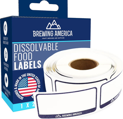 Dissolvable Food Labels for Canning, Pantry, Food Containers, and Mason Jar Food Prep Storage and Organization - Made in USA - Completely Washes Away -250 Labels - 2 Inch round - Mason Jar Labels