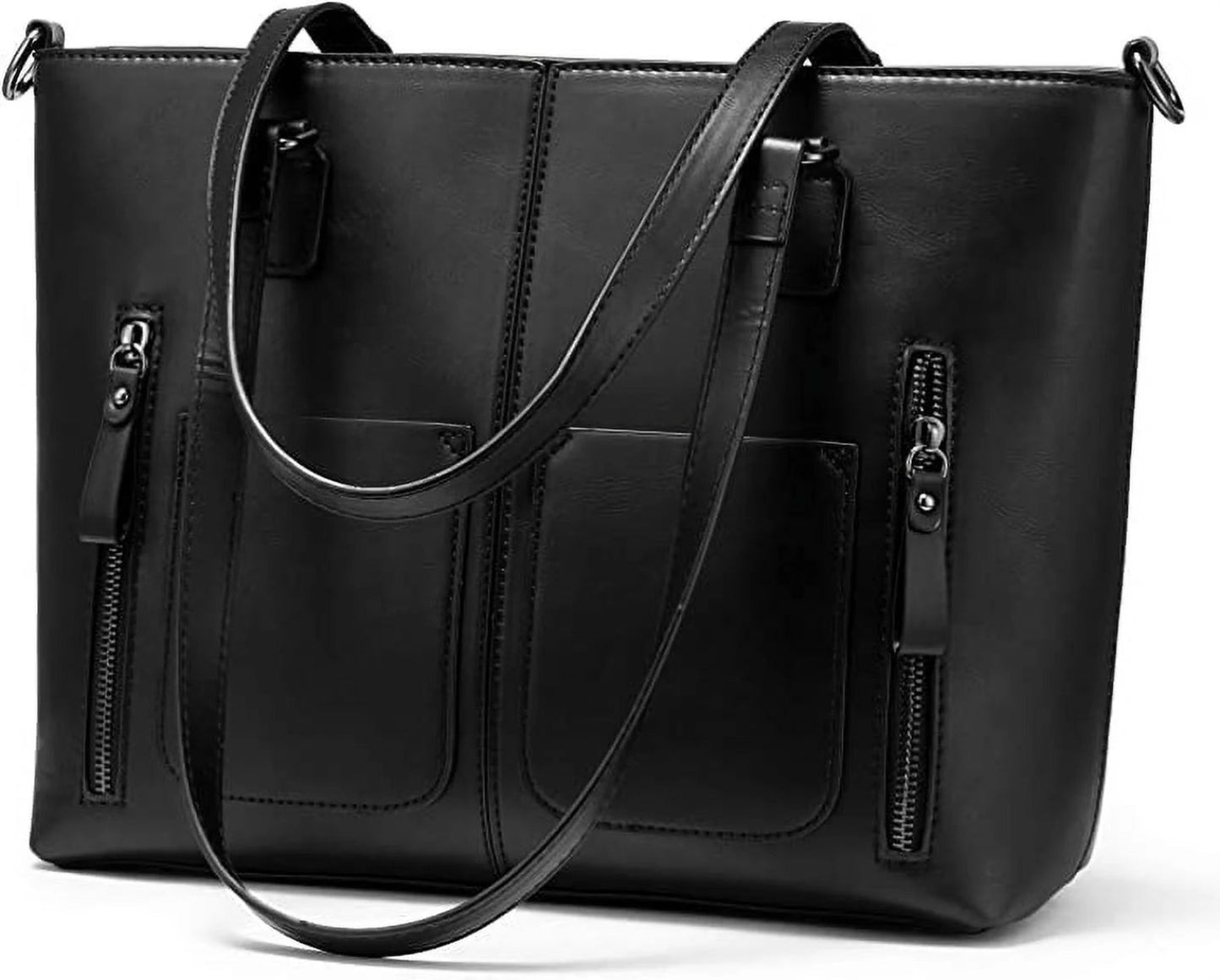 Shoulder Bag for Women Faux Leather Purse Work Bags with Multi-Pockets Designer Handbag Fit for 13.3" Laptop