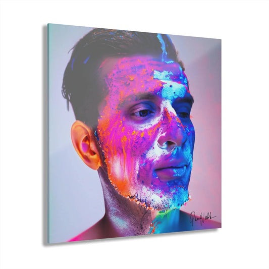 "NEON" Man Portrait Acrylic Print –  QueenNoble, Bold & Electrifying - Universal Found