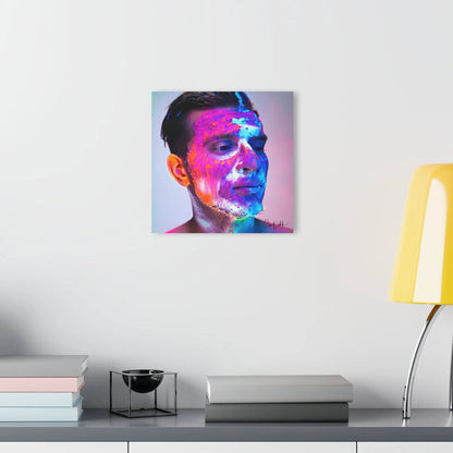 NEON: Electrifying Man Portrait Acrylic Print by QueenNoble - Universal Found