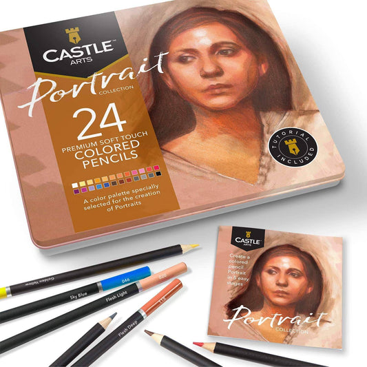 Castle Arts Portrait Colored Pencil Set – 24 Colors, Smooth & Blendable - Universal Found