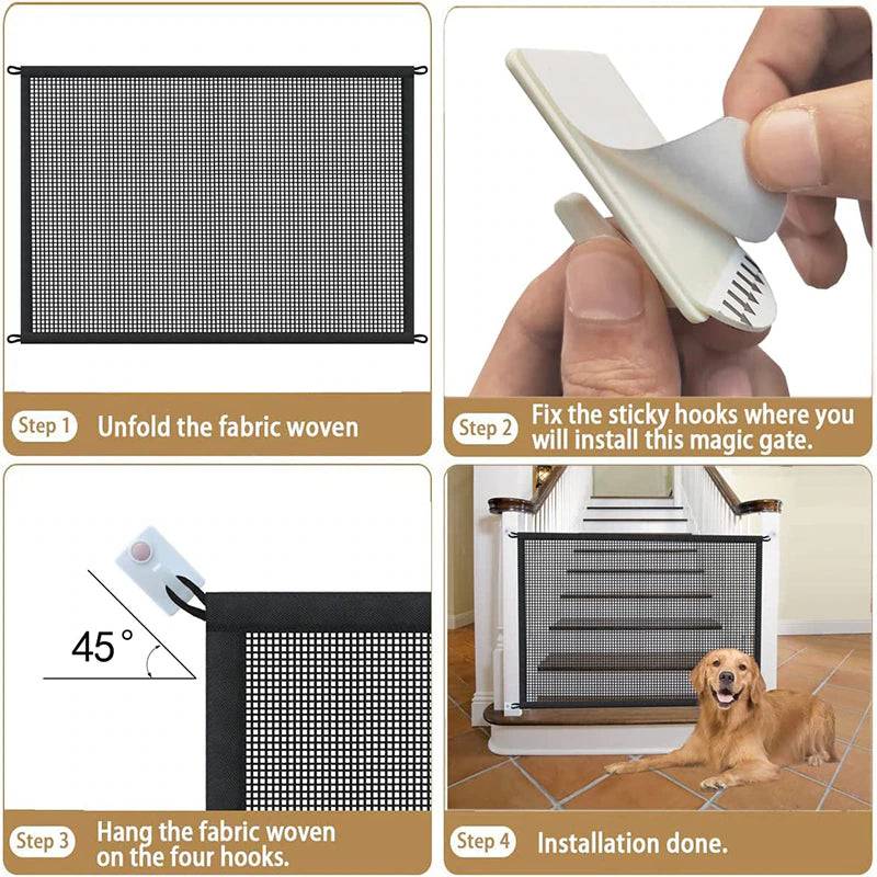 Pet Haven: Portable Mesh Pet Gate for Indoor & Outdoor Safety - Universal Found