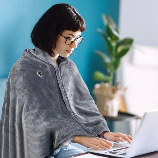 USB Heated Blanket Shawl - Cozy Warmth for Work or Play - Universal Found