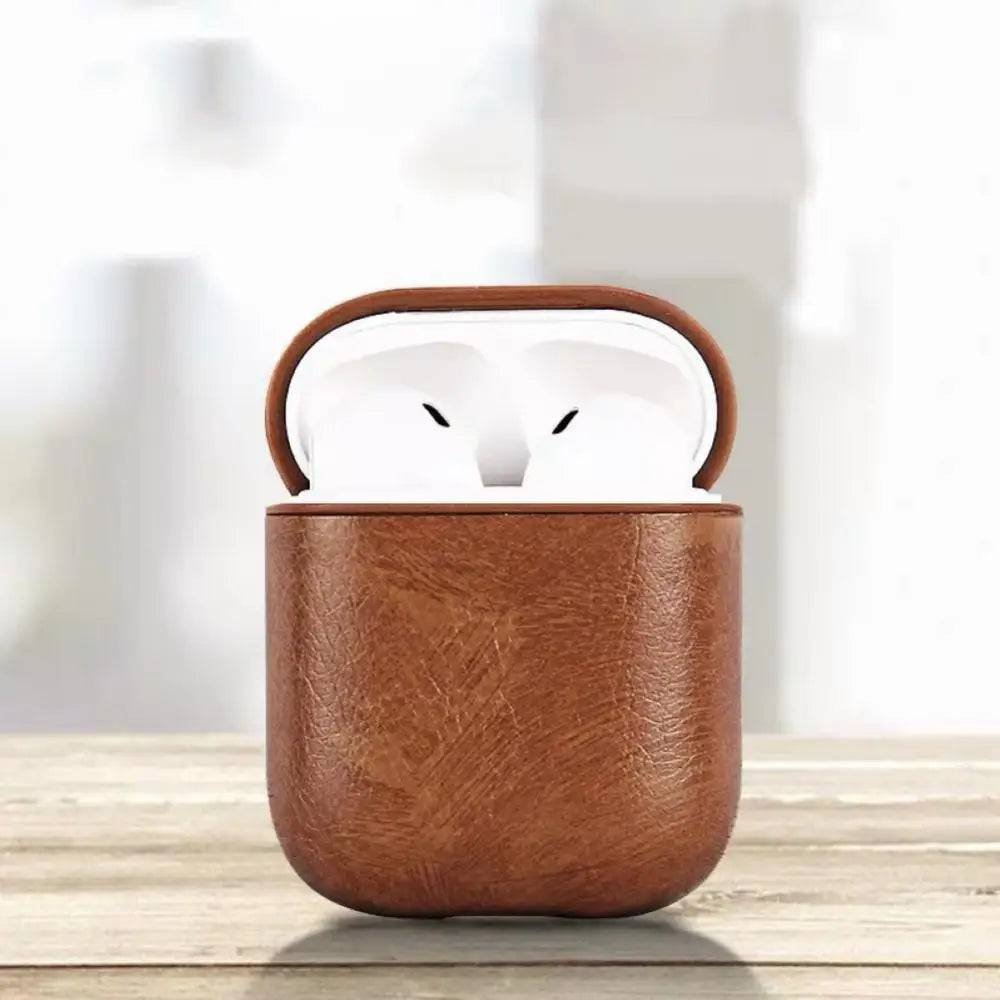 The Marble Luxe: Protective Faux Leather Case for AirPods 1 & 2 - Universal Found