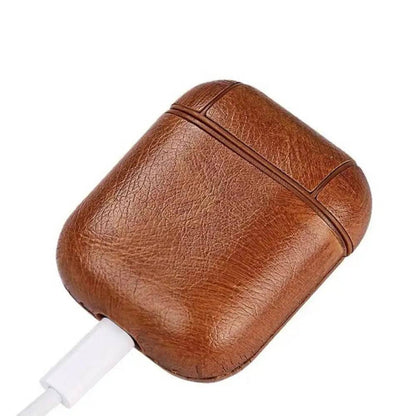 The Marble Luxe: Protective Faux Leather Case for AirPods 1 & 2 - Universal Found