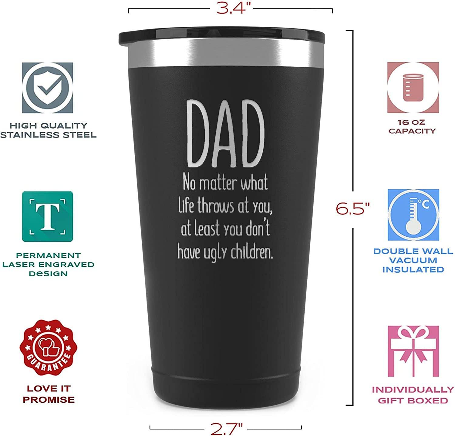 "World's Best (Looking) Dad" 16oz Coffee Tumbler - Universal Found