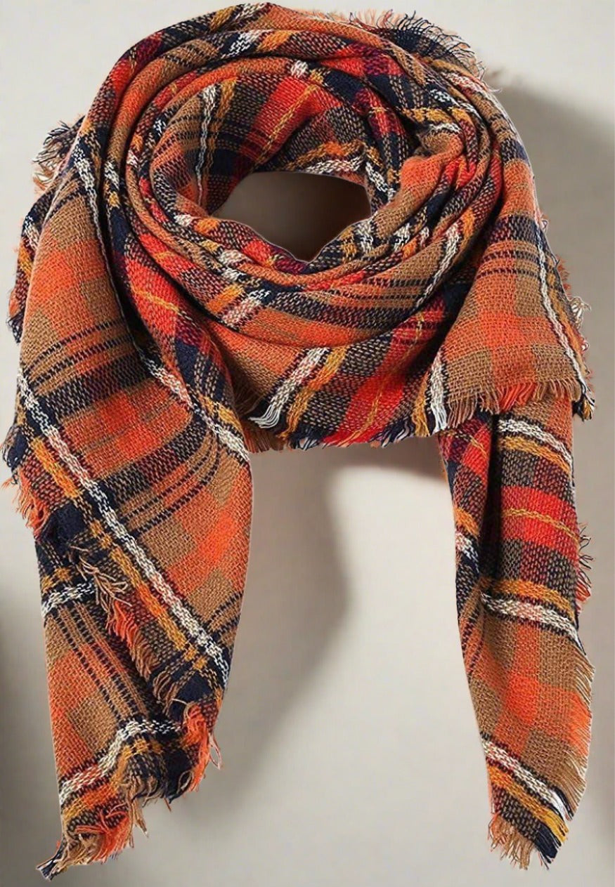 The Cozy Chic Wrap: Oversized Plaid Blanket Scarf for Unmatched Warmth - Universal Found