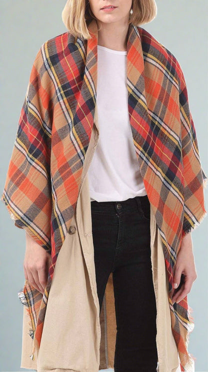 The Cozy Chic Wrap: Oversized Plaid Blanket Scarf for Unmatched Warmth - Universal Found