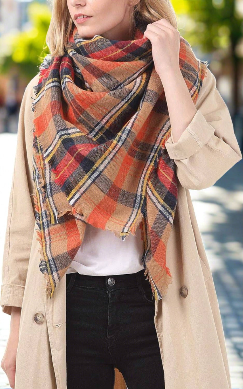 The Cozy Chic Wrap: Oversized Plaid Blanket Scarf for Unmatched Warmth - Universal Found