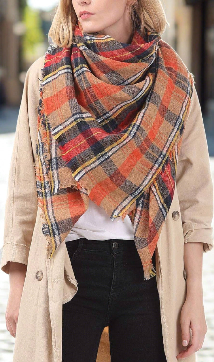 The Cozy Chic Wrap: Oversized Plaid Blanket Scarf for Unmatched Warmth - Universal Found