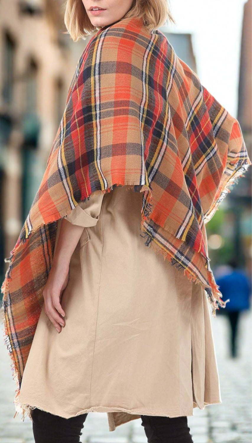 The Cozy Chic Wrap: Oversized Plaid Blanket Scarf for Unmatched Warmth - Universal Found