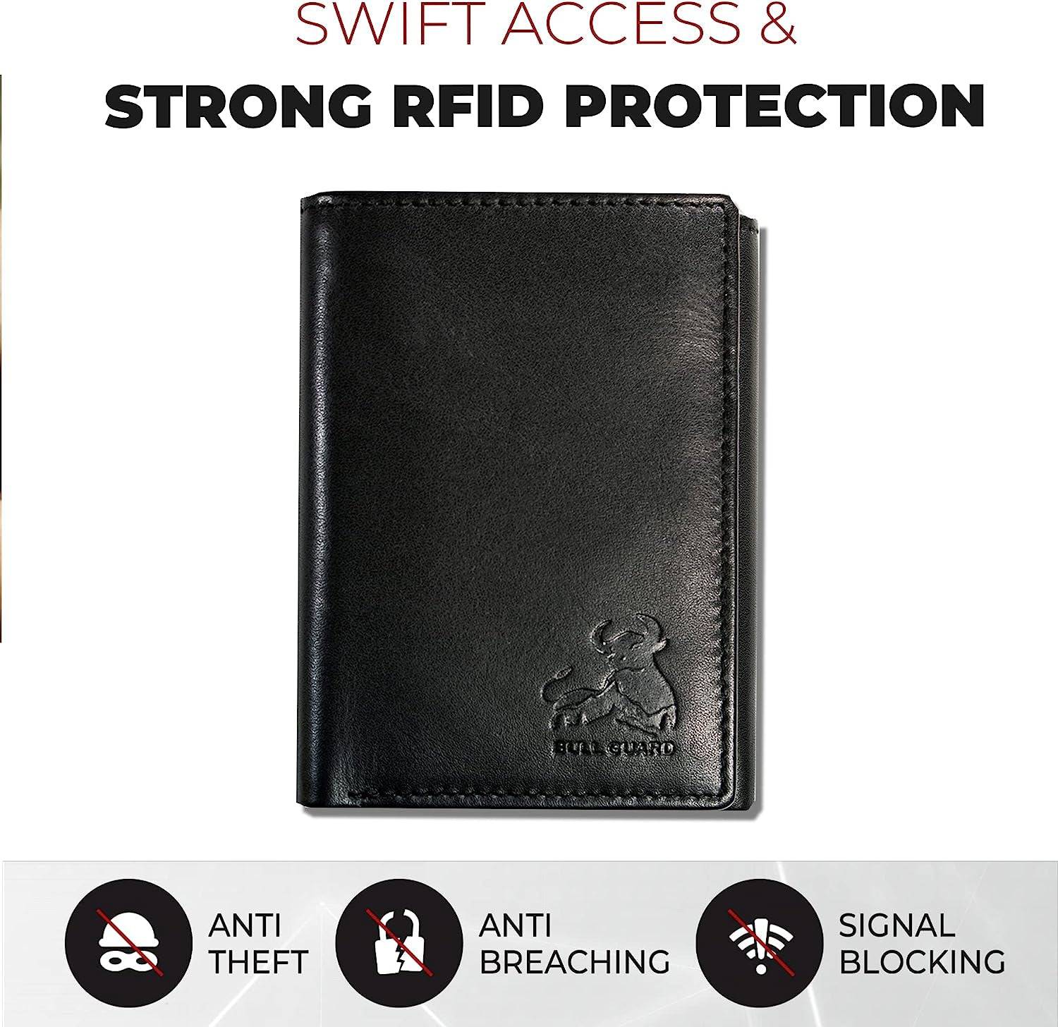 The Sentinel: RFID-Blocking Genuine Nappa Leather Trifold Wallet - Universal Found