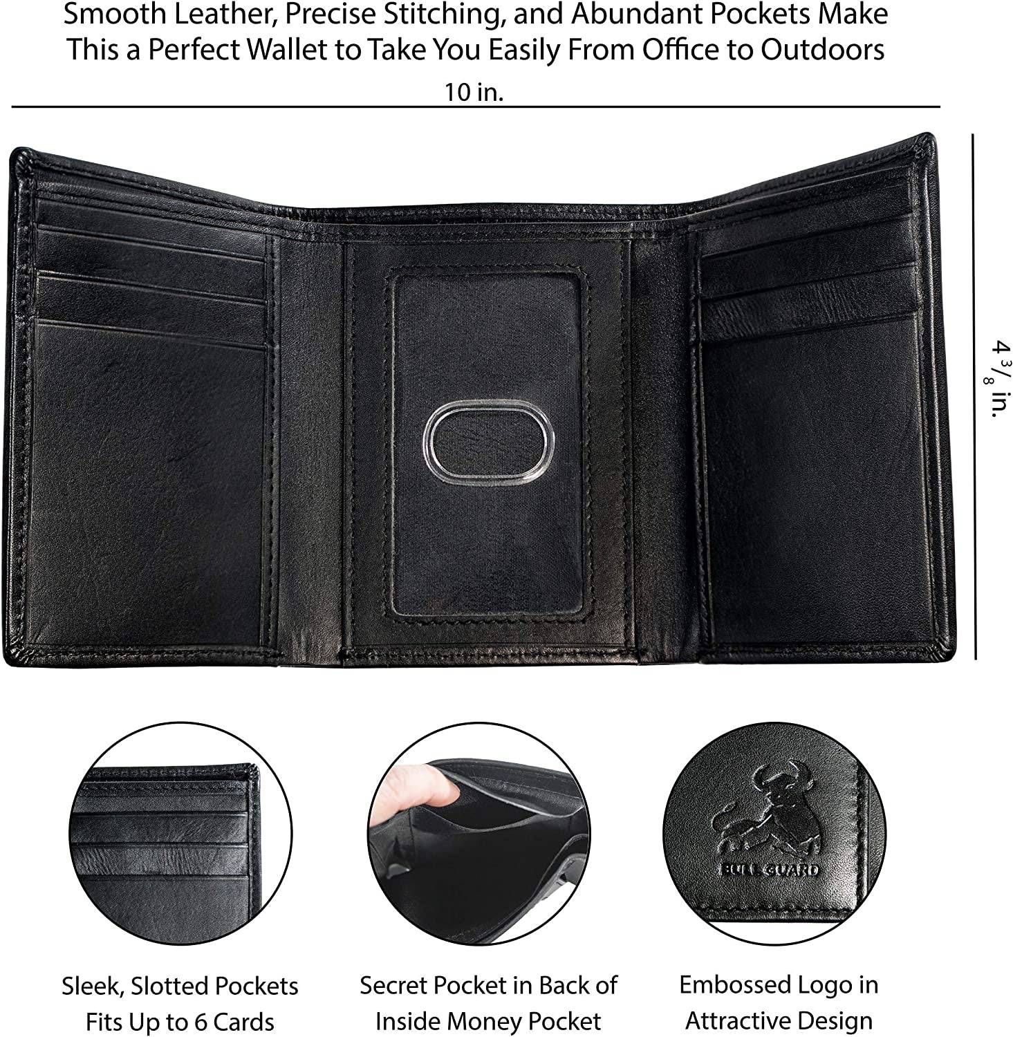 The Sentinel: RFID-Blocking Genuine Nappa Leather Trifold Wallet - Universal Found