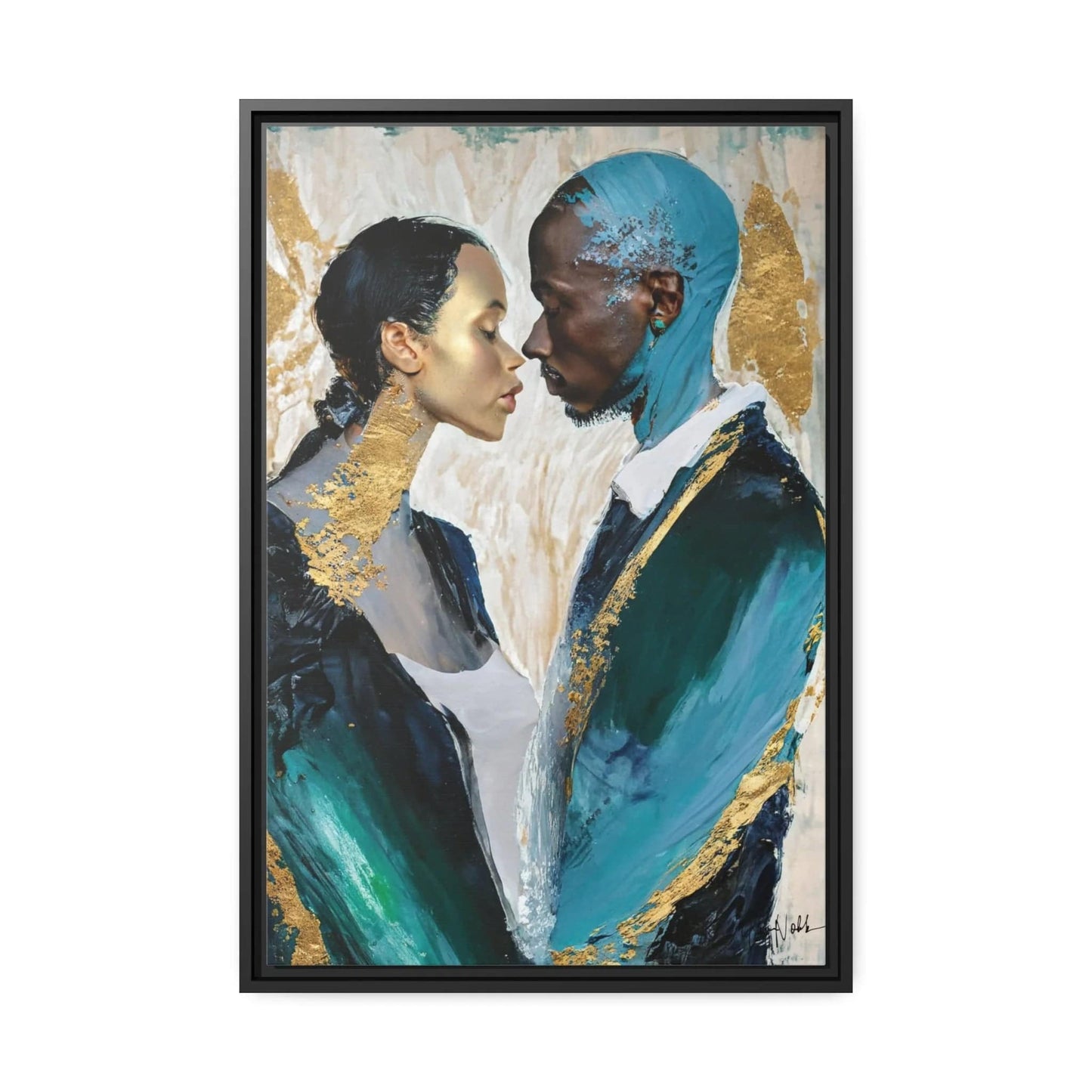 "Couple About to Kiss" Canvas Print:  A Romantic Masterpiece by Dr. Elle Ramirez - Universal Found