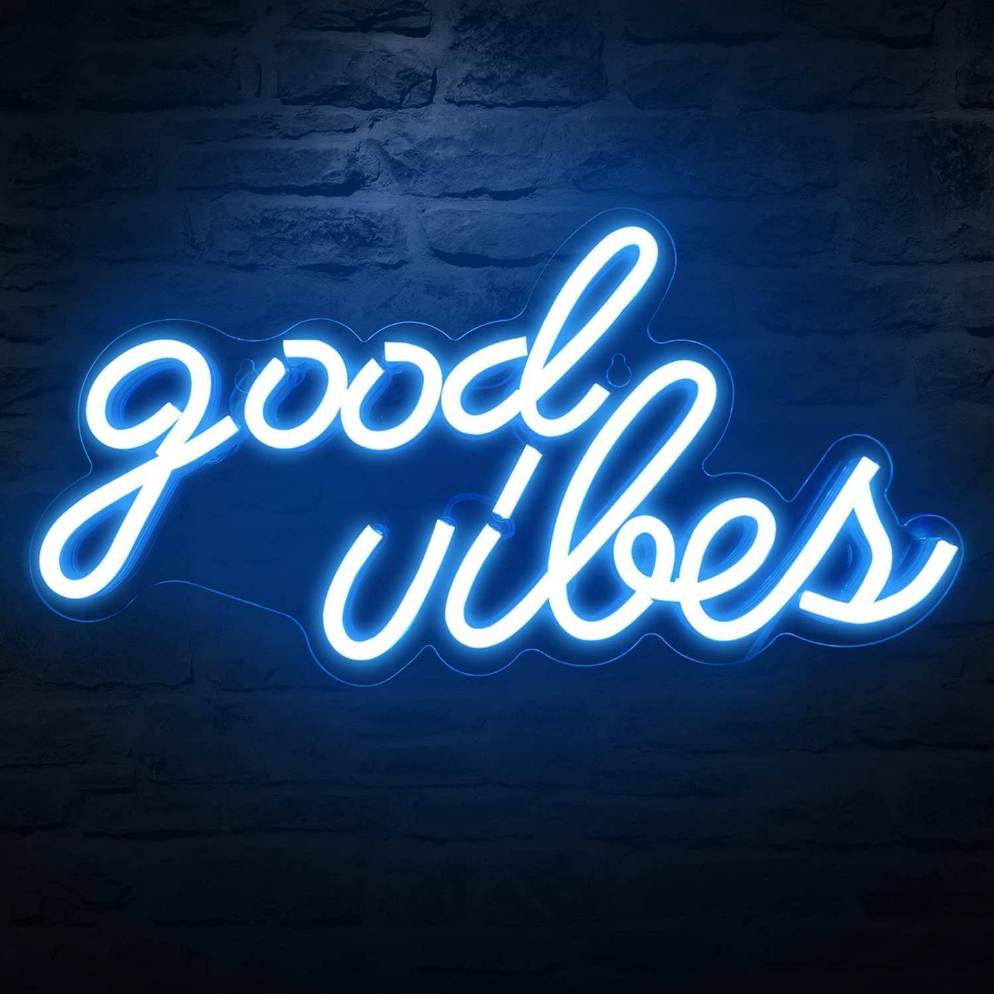 Good Vibes Ice Blue Neon Sign: Light Up Your Mood - Universal Found