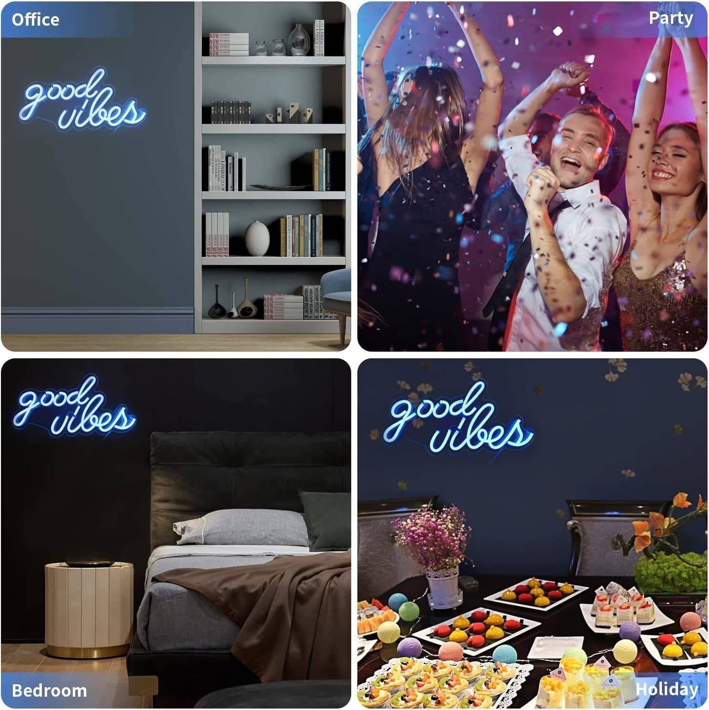 Good Vibes Ice Blue Neon Sign: Light Up Your Mood - Universal Found